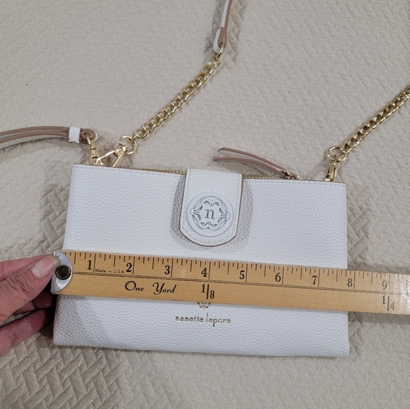 Nanette Lepore Small White Crossbody Bag With Gold Tone Hardware - Picture 7 of 16